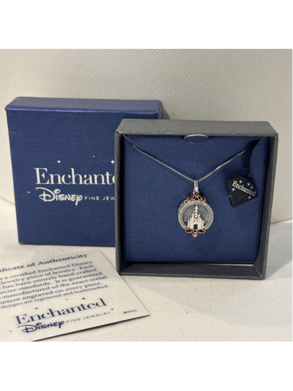 ENCHANTED DISNEY FINE JEWELRY DISNEY 100 YRS CASTLE PRINCESS DIAMOND NECKLACE